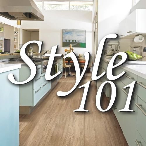 Style 101 cover image featuring a kitchen with hardwood flooring from Brennan's Carpet in Hailey, ID