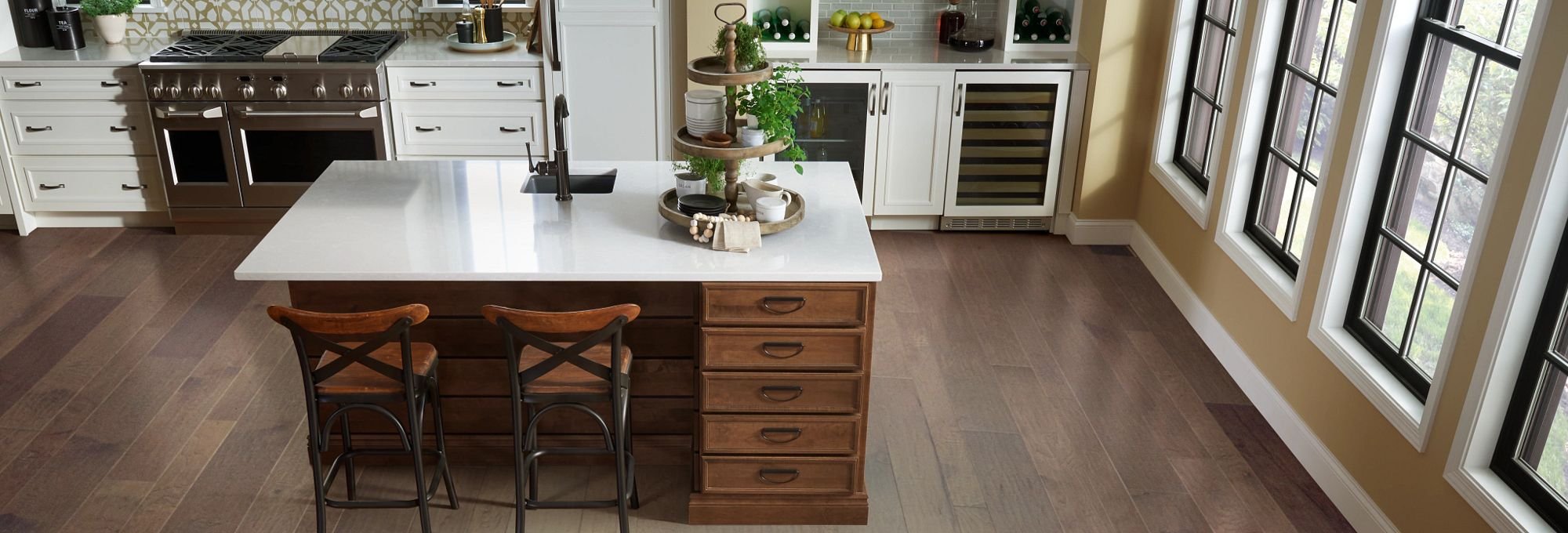 Kitchen with hardwood flooring from Brennan's Carpet in Hailey, ID